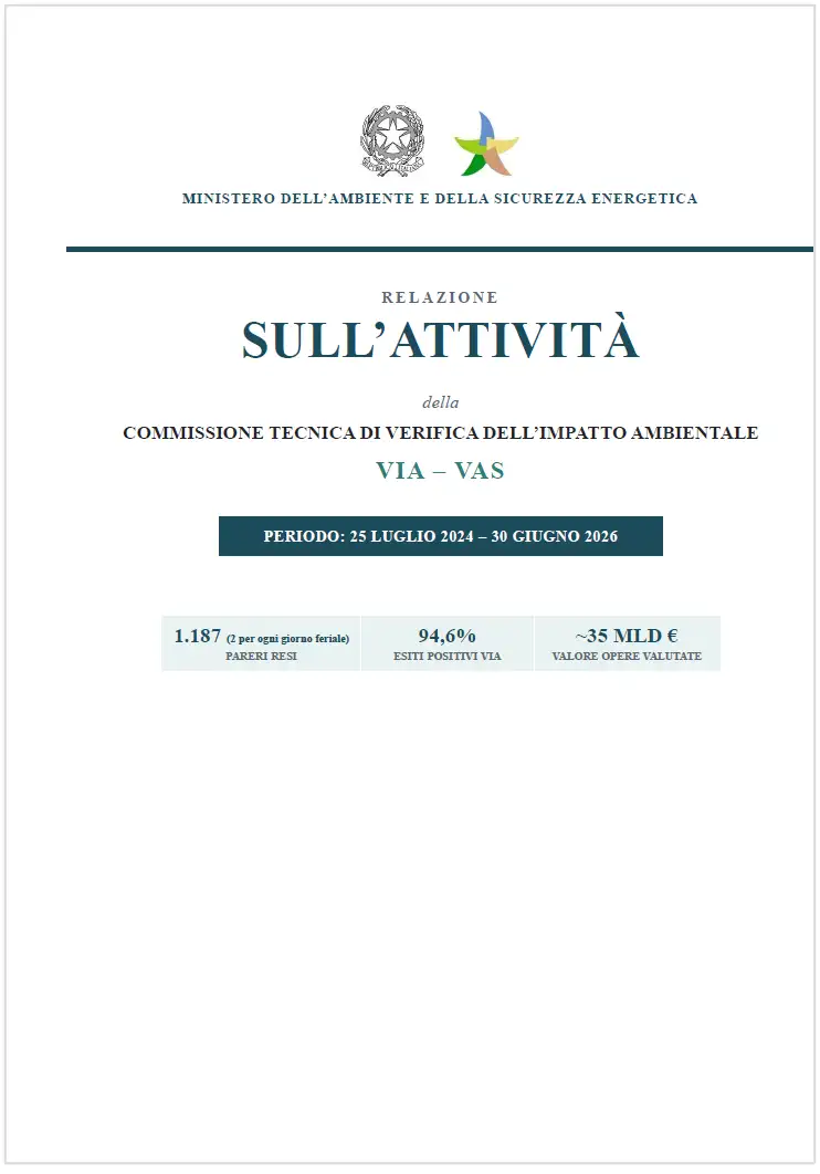 Relazione attività commissione tecnica VIA - VAS 25 Luglio 2024 - 30 Giugno 2026